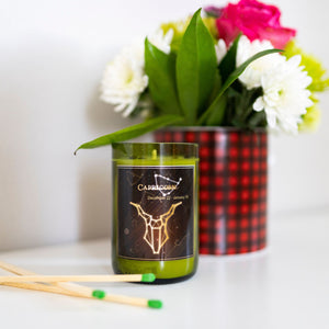 Capricorn. Handmade Zodiac Candle with crystals - Candleholic Shop