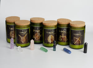 Gemini. Zodiac Candles with crystals. - Candleholic Shop