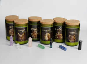 Taurus. Zodiac Wine Candles with crystals. - Candleholic Shop