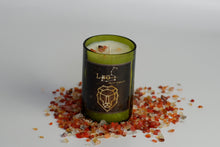 Load image into Gallery viewer, Leo. Zodiac Wine Candles with crystals. - Candleholic Shop