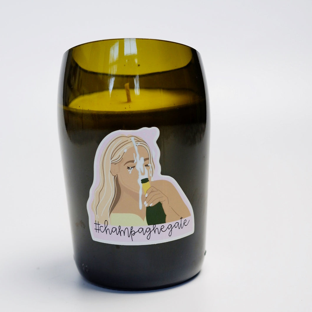 Handmade Soy Candle in champagne bottle 