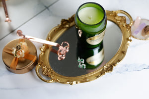 Handmade Soy Candle in Champagne Bottle Perrier Jouet - Candleholic Shop