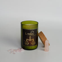 Load image into Gallery viewer, Libra. Handmade Zodiac Candle with crystals - Candleholic Shop