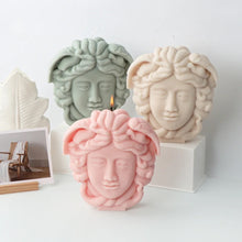 Load image into Gallery viewer, Large Medusa Greek Sculpture Body Face Snake Hair Figure Soy Wax Candle - Candleholic Shop