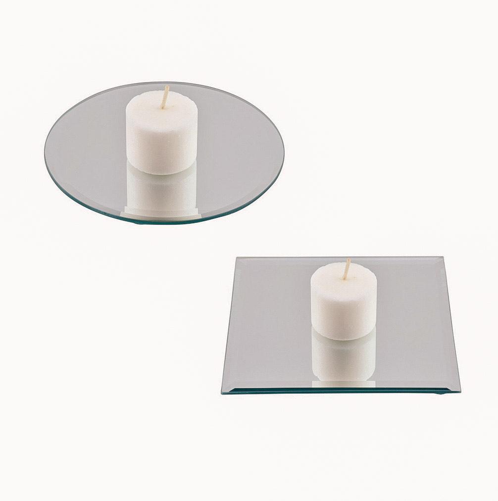  Luminessence Glass Mirror Candleholders, 4.5 in.