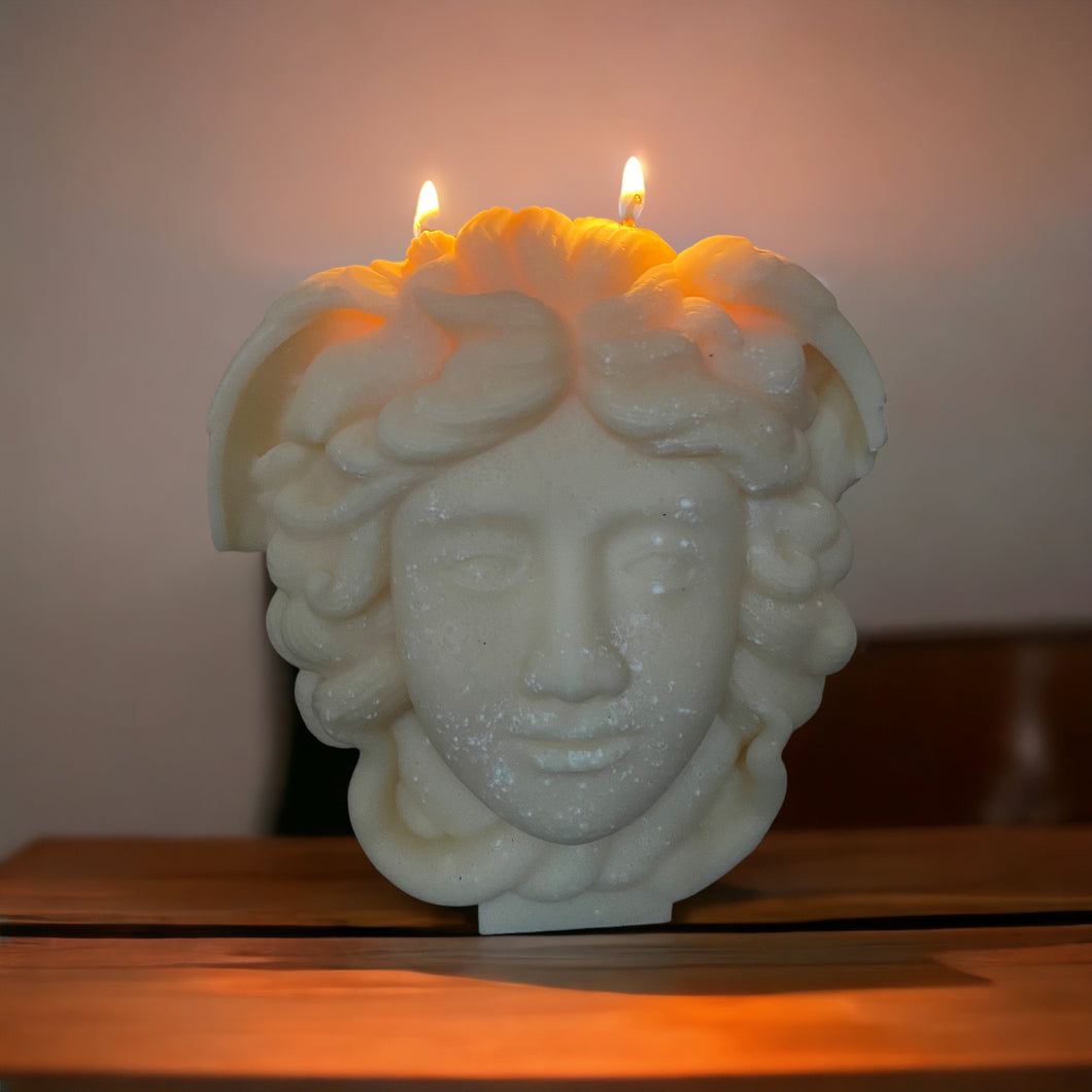 Large Medusa Greek Sculpture Body Face Snake Hair Figure Soy Wax Candle - Candleholic Shop