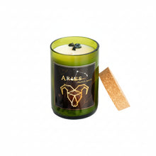 Load image into Gallery viewer, Aries. Handmade Zodiac Wine Candles with crystals. - Candleholic Shop