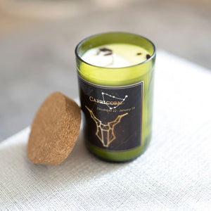 Capricorn. Handmade Zodiac Candle with crystals - Candleholic Shop