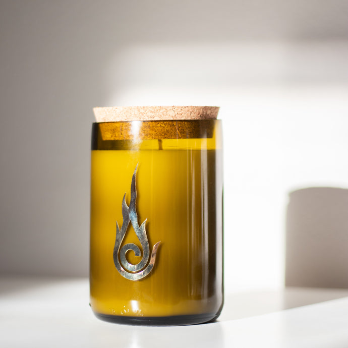 Candleholic Logo Wine Bottled Luxury Candle with cork lid - Candleholic Shop