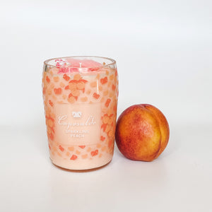 Peach Bubbles Champagne Bottle Candle - Candleholic Shop