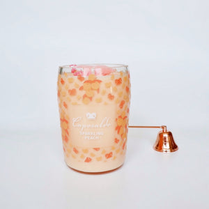 Peach Bubbles Champagne Bottle Candle - Candleholic Shop