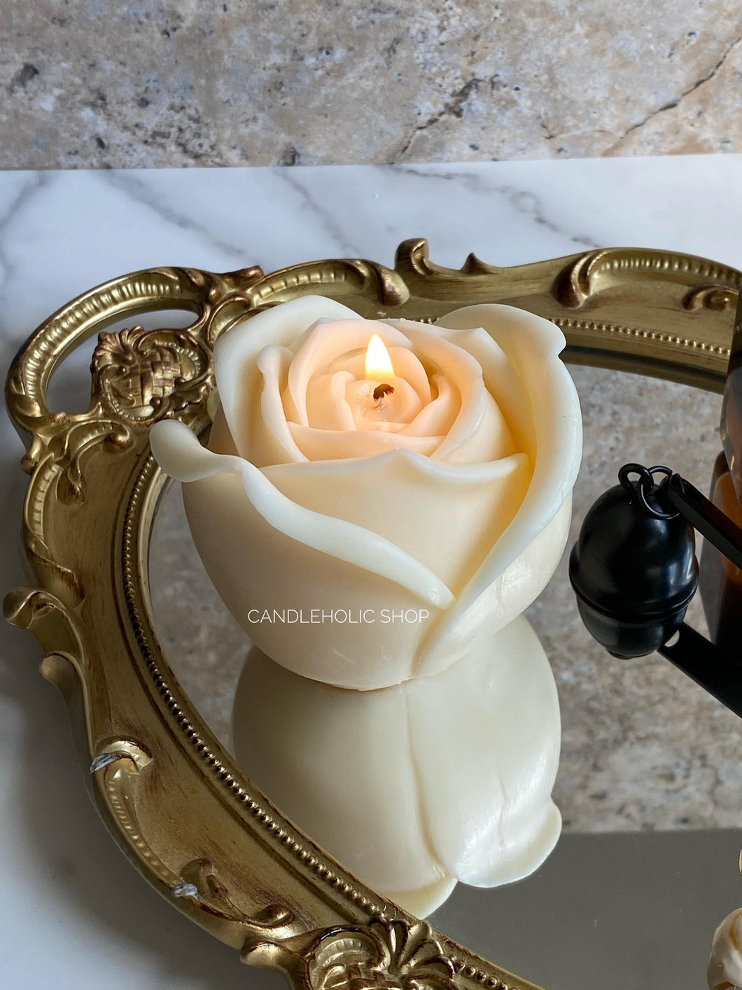 Bulgarian Rose Flower Candle - Candleholic Shop