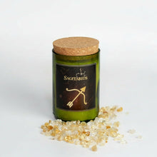 Load image into Gallery viewer, Sagittarius.Handmade Zodiac Candle with crystals - Candleholic Shop