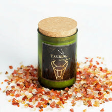 Load image into Gallery viewer, Taurus. Zodiac Wine Candles with crystals. - Candleholic Shop